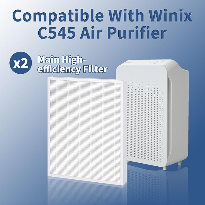 2 Pack C545 Replacement Filter S Compatible with Winix C545, B151, P150, 9300 Air Purifier Replacement for Winix S Filter Part 1712-0096-00 and 2522-0058-00 by Funmit