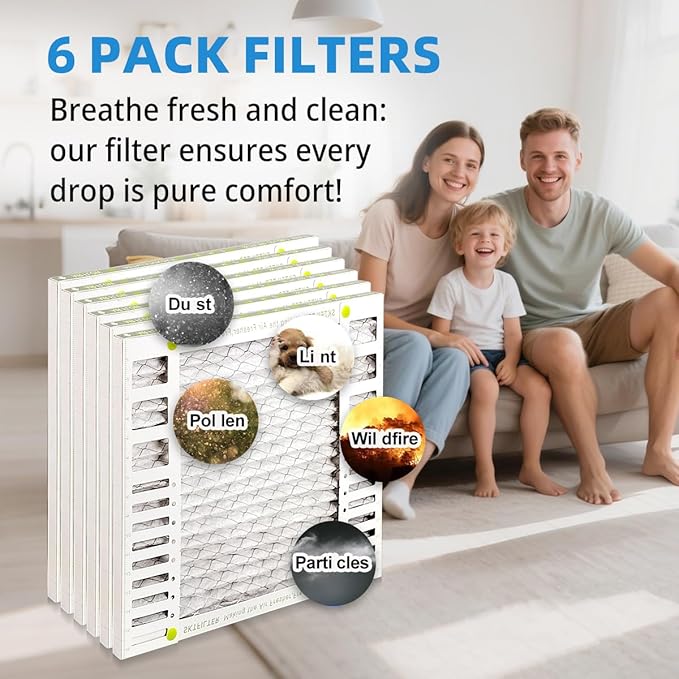 24x24x1 Air Filter AC Furnace MERV 13 Comparable with MPR 1900 FPR 10 HVAC Air Condition cabin Vent Fan Electrostatic Pleated Actual Size 23.43 x 23.43 x 0.75 6 Packs