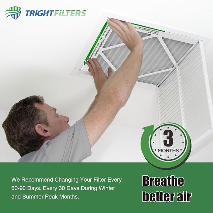 TRIGHTFILTERS 14x25x1 Air Filter 4 Pack, MERV 8 Pleated Dust Defense Air Filters Replacement Air Conditioner HVAC AC Furnace Filter, Durable and Lightweight