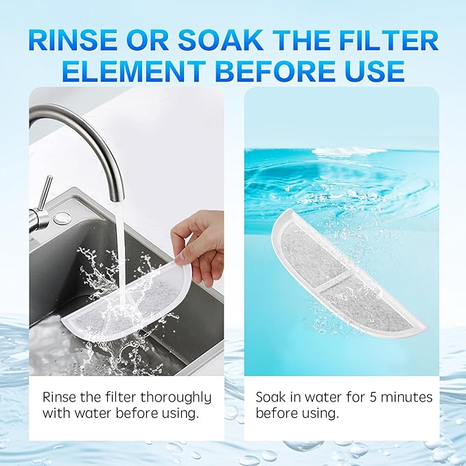 8 Packs Replacement Pet Water Fountain Filter Compatible with eufy Pet Water Fountain for Dogs and Cats