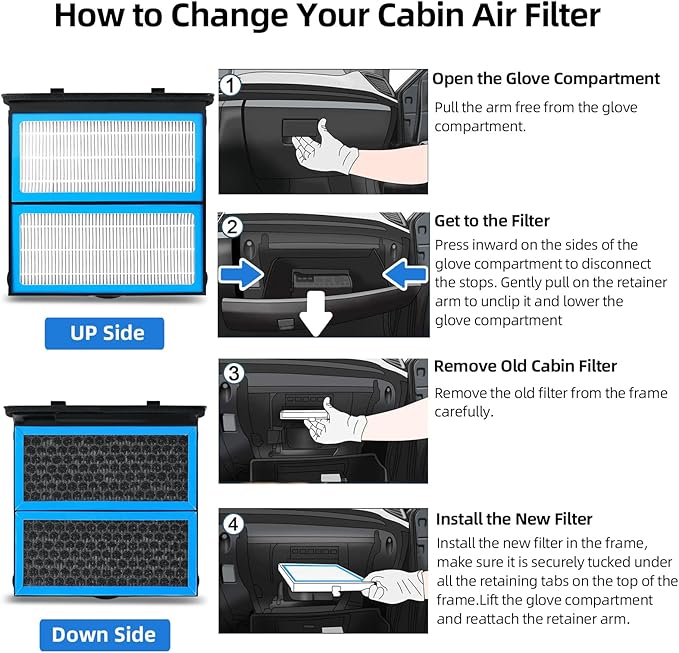 72880FL000 Premium Cabin Air Filter Compatible with Subaru Forester 2019-2024/ WRX 2023, CF12775 OEM Passenger Compartment Activated Carbon AC Filter Create Cleaner Inside Air For Your Car