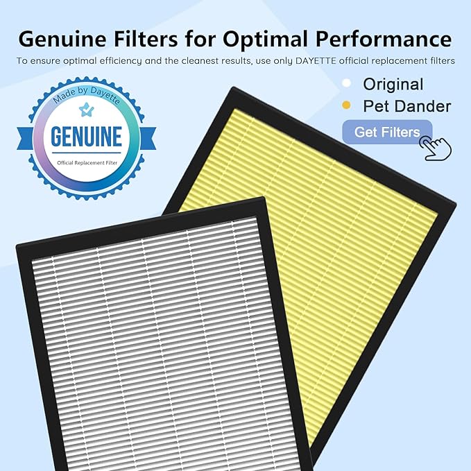 DAYETTE H14 Replacement Filter Compatible AP309/409 Air Purifiers, 4-in-1 H14 Grade True HEPA High-Efficiency Activated Carbon for Pet Dander Odor, 1 Pack