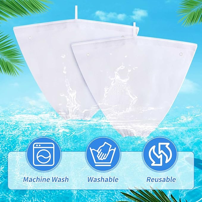 Riakrum 4 Pcs Pool Cleaner Fine Filter Bag Pool Spa Part Replacement Compatible with Aquabot Products 8114 Wheeled Aquabot Cleaners S2-40 S2-50 Pura 4X Pura 5X Pura S2-4x Pura S2-4xi Pura S2-5x