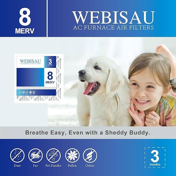 14x14x1 Air Filter MERV 8 MPR 600 2Pack Pleated HVAC AC Furnace Air Filters,Air Conditioner Filters(Exact size: 13 3/4"x13 3/4"x3/4")