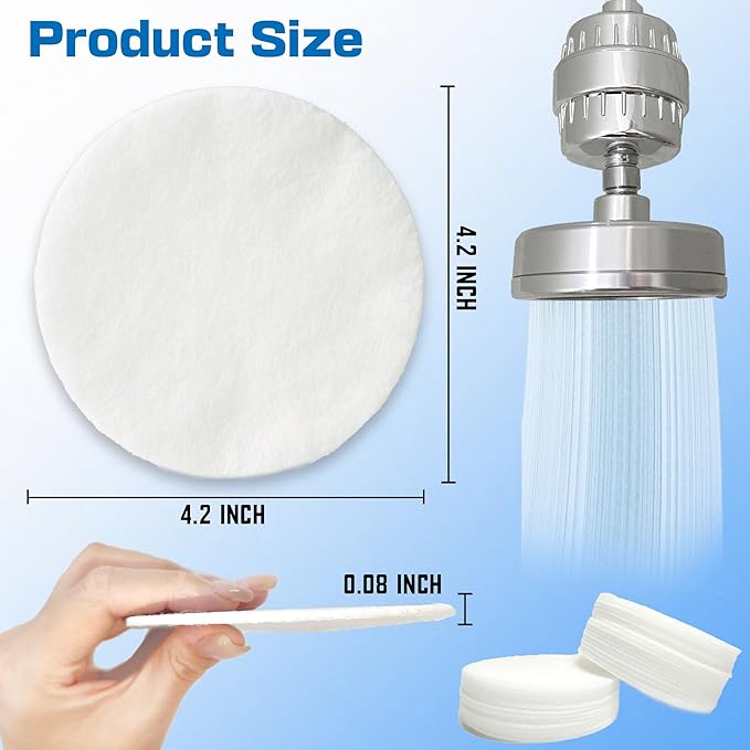 xcivi 3 Pack Vitamin C + E + A Shower Filter Replacement Cartridge for Aquahomegroup Shower Head, 30 PCS Filtered Shower Head Sediment Pads