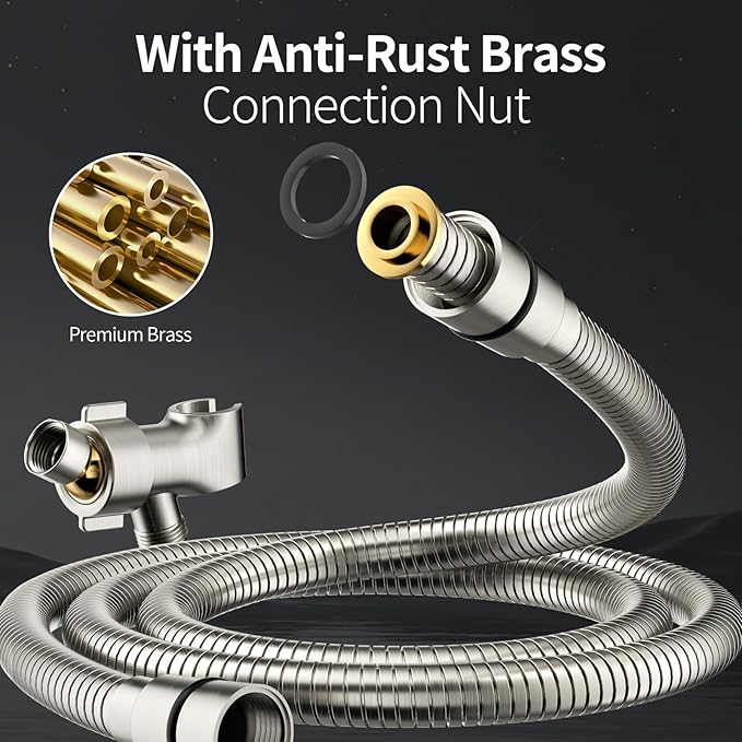 SR SUN RISE NSF Certified Filtered Shower Head with Handheld for Hard Water to Remove Chlorine High Pressure 9-Spray Setting (with Power Wash) Anti-Clog Nozzles(1Filter, Brushed Nickel)