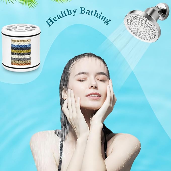 Replacement Shower Filter for Wall-mounted showerhead,Compatible with Lucinn Pro Shower Head Cartridge,for Hard Water Remove Chlorine and Harmful Substances.(3 Pack)