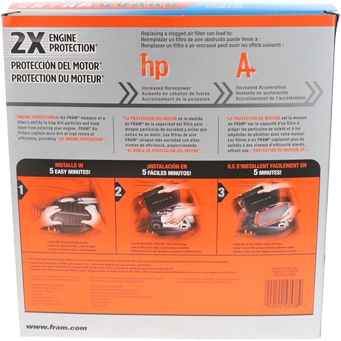FRAM Extra Guard Air Filter, CA10262 for Select Ford and Lincoln Vehicles