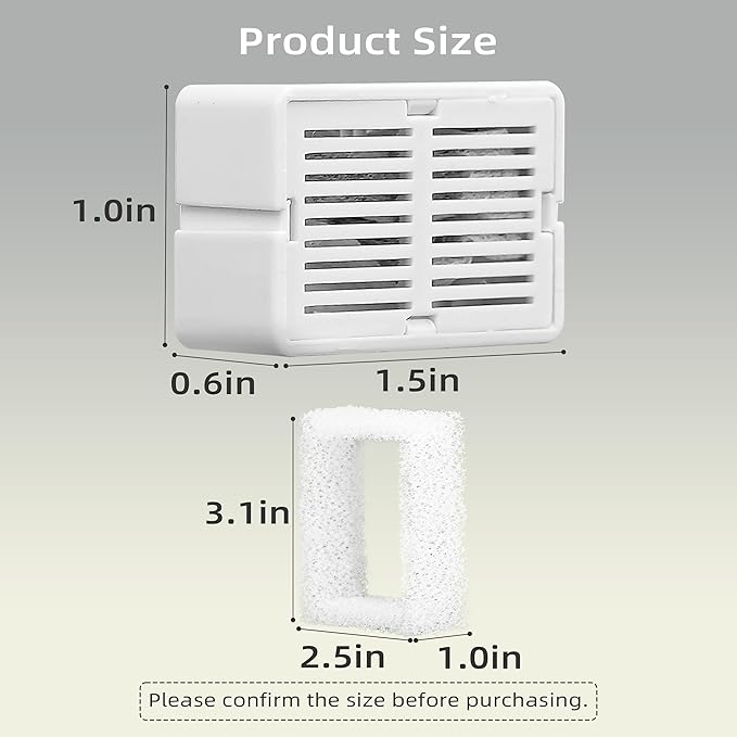 8 Pack Ceramic Cat Fountain Filter Replacement, Triple Cupcake Cat Fountain Filters, 8 Pet Fountain Carbon Filters and 2 Foam Filters for Ceramic/Cupcake Cat Water Fountain （8 Filters）