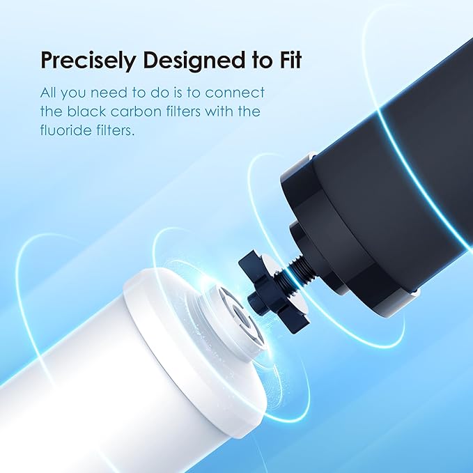 Waterdrop Gravity Water Filter, Replacement for Berkey®, Purewell®, ProOne®, BB9-2® Black Filters & PF-2® Fluoride Filters, Waterdrop Gravity Water Filter System, NSF/ANSI 372 Standard, Combo Pack