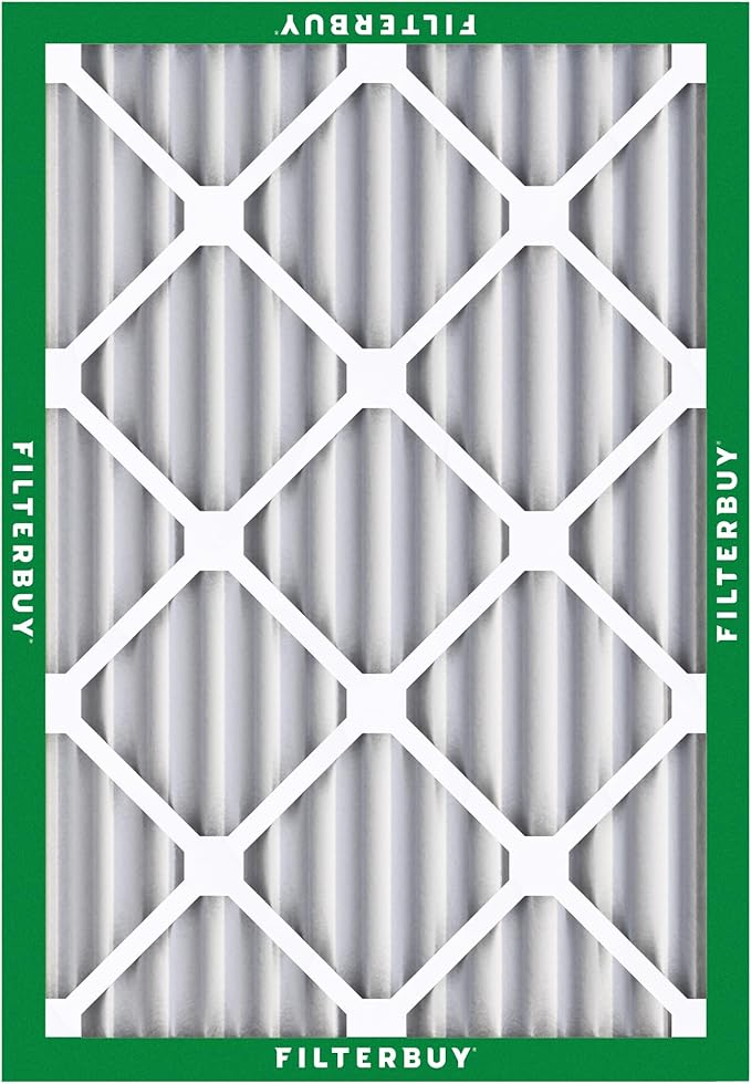 Filterbuy 14x20x2 Air Filter MERV 8 Essential Dust & Allergy Defense (3-Pack), Electrostatic Pleated HVAC AC Furnace Filters Replacement, Made in USA (Actual Size: 13.50 x 19.50 x 1.75)