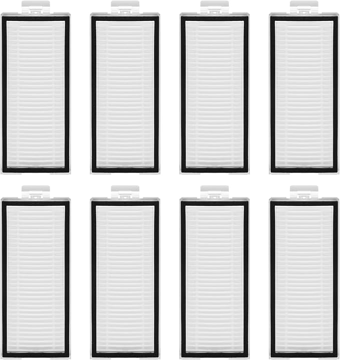 8 Pack Washable Filter For Roborock Q5 Pro/Pro+(Plus)/ Max+(Plus)/ DuoRoller+, Q7/ Q7+, Q7 Max/Max+, Q8 Max/Max+ Robot Vacuum Cleaner Accessories Replacement Part True HEPA Filter For Robotic