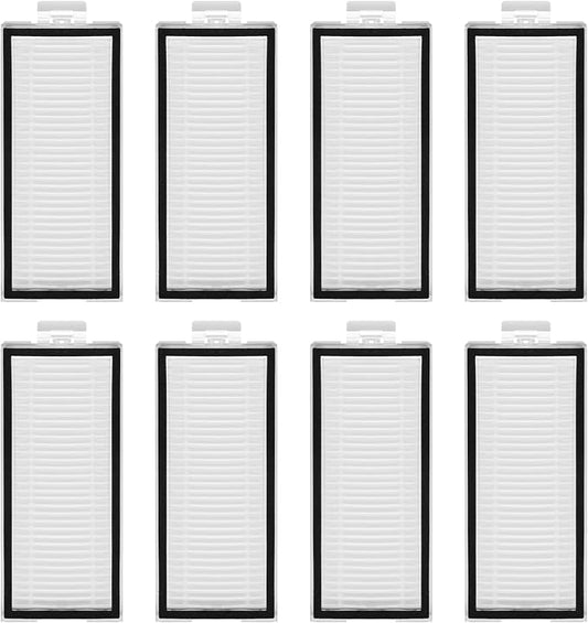8 Pack Washable Filter For Roborock Q5 Pro/Pro+(Plus)/ Max+(Plus)/ DuoRoller+, Q7/ Q7+, Q7 Max/Max+, Q8 Max/Max+ Robot Vacuum Cleaner Accessories Replacement Part True HEPA Filter For Robotic