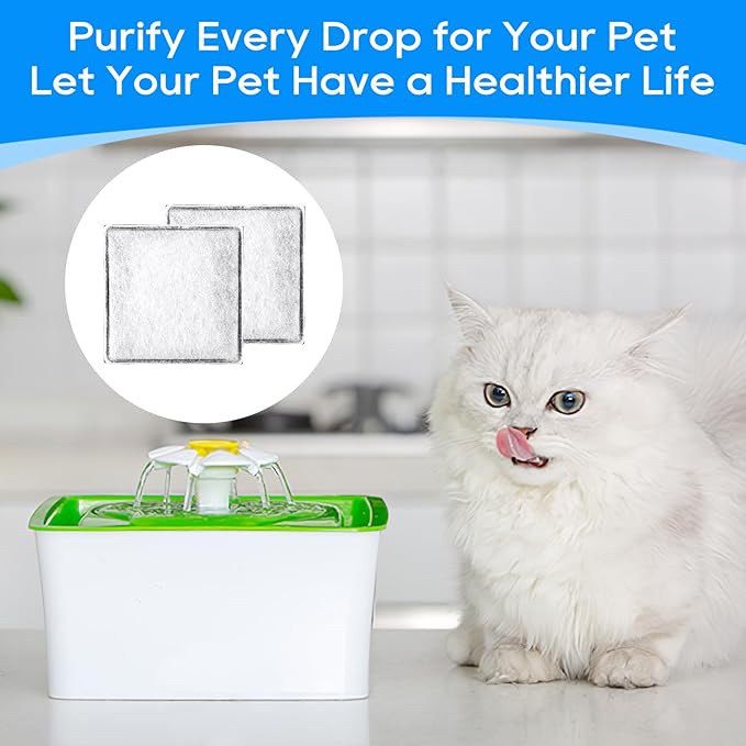 Cat Water Fountain Filter Fit for Premier Pet Fountain Filters Replacement, Pet Fountain Filter Replacement Compatible with Petsafe Aqua Fountain Aqua Cube, Aqua Falls & Current Fountain