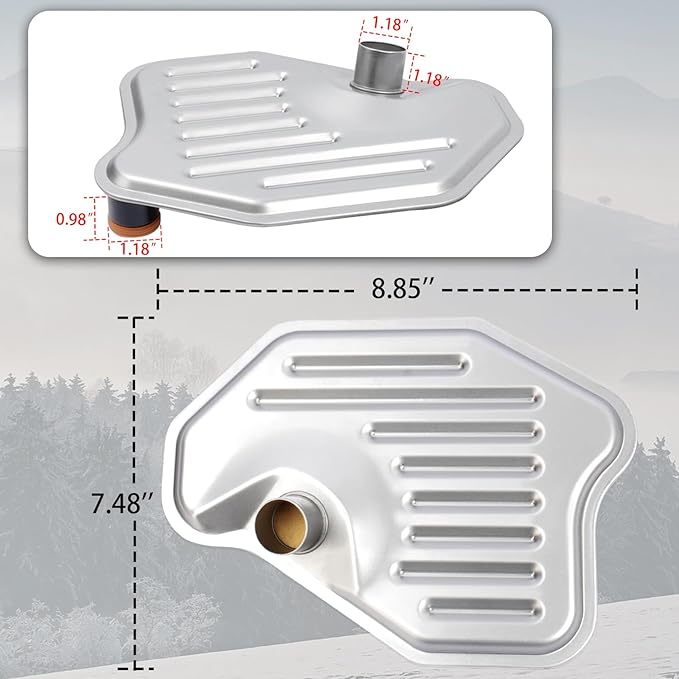 4R70W 4R75W 4R75E Transmission Filter with Gasket Kits Compatible with 1994-2010 F-150, 1996-2004 M-ustang, 1997-2006 E-xpedition, Replaces OE# FT105, F6AZ7A098A, 58955