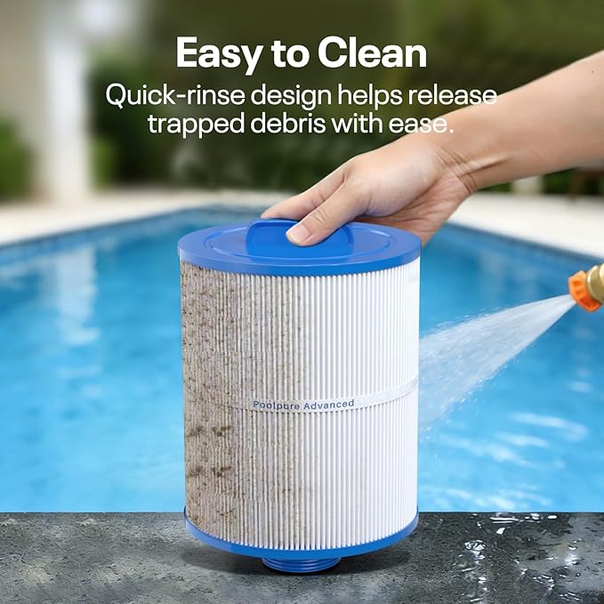 POOLPURE PAS50SV-F2M Spa Filter Replaces Unicel 6CH-502, Filbur FC-0311, Excel Filters XLS-604, Baleen AK-90161, Magnum AR50, Master Deluxe M60506 Hot Tub Filter, 2 Pack