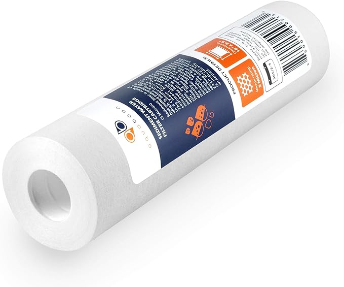 Aquaboon 5 Micron 10 x 2.5 Sediment Filter - Whole House Water Filter Replacement Compatible with Well Water Filters - P5, AP110, WHKF-GD05, 50 Pack