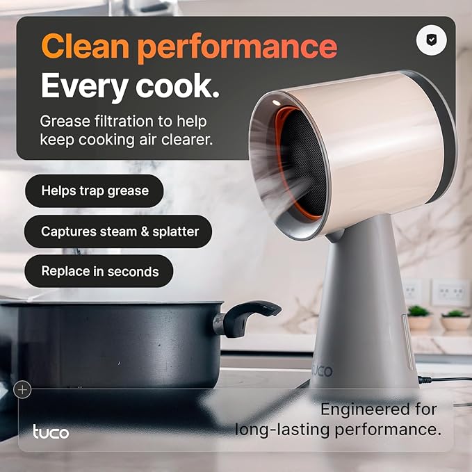 TUCO Replacement Base Filter for Portable Range Hood [1 Pack] Effective Smoke & Grease Control, Compatible with Tuco Countertop Exhaust Fan