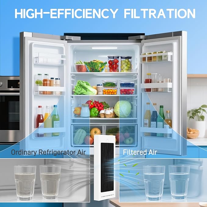 Refrigerator Air Filter Replacement Compatible with Frigidaire PAULTRA Pure Air Ultra and Electrolux EAFCBF Fridge Replace 242061001, 242047801, 242047804-12 Pack by Funmit