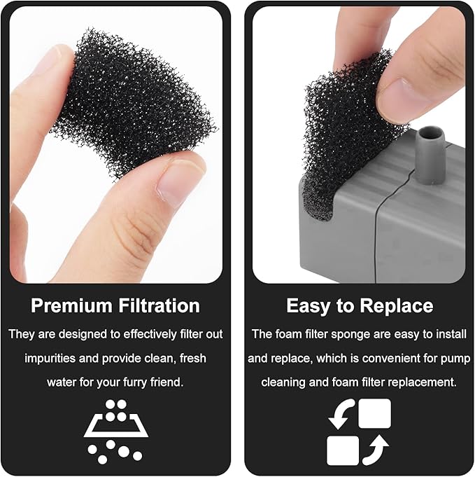 20pcs Pet Fountain Replacement Filters, Cat Drink Watering Filter Replaced Foam Filters Square Sponge Filter for PETKIT Eversweet 3 Pro/PETKIT Eversweet Solo 2/PETKIT EversweetSolo SE