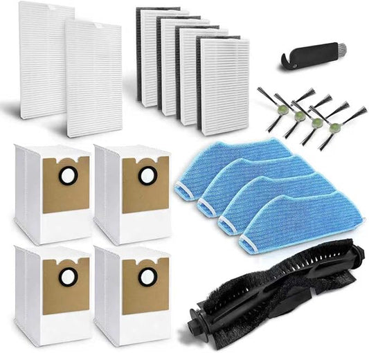 Replacement Parts Compatible with Lefant M2/M2S Pro M2 Plus Robot Vacuum,Roller Brush Filters Mop Pads Base Filters Dust Bags