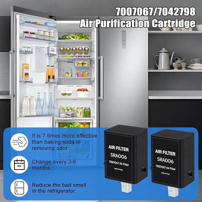 2 Pack Refrigerator Air Purification Cartridge Replacement for Sub-Zero Refrigerators