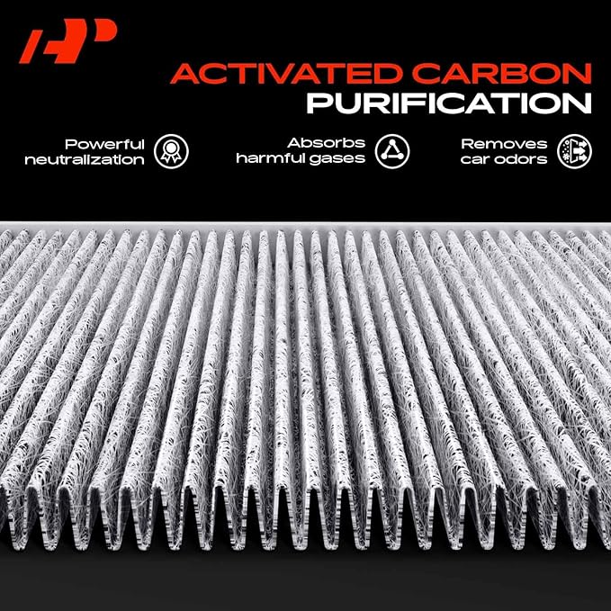 A-Premium Cabin Air Filter with Activated Carbon Compatible with Chevy, GMC & Cadillac Models - Silverado 1500, Suburban, Avalanche, Tahoe, Sierra 1500, Yukon, Escalade
