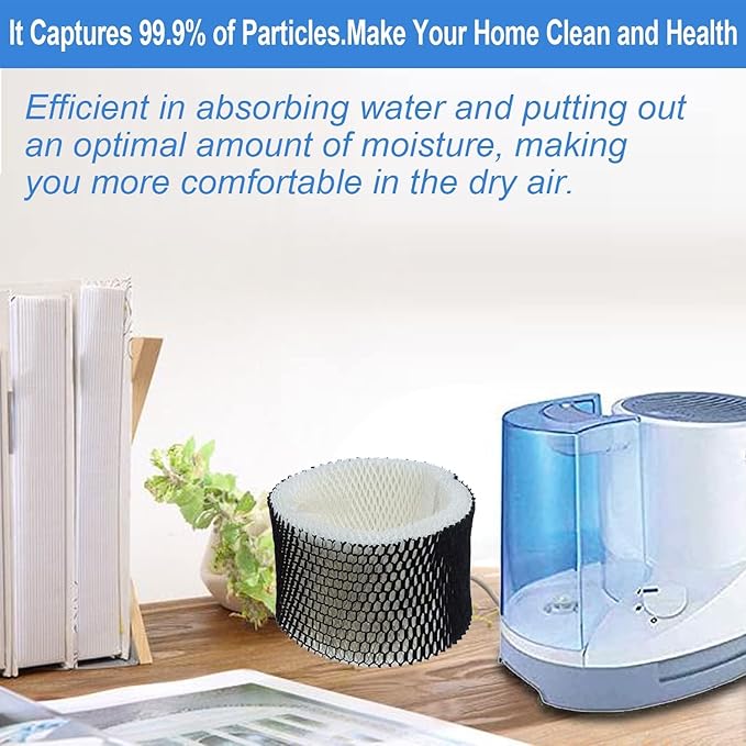 4-Pack HWF62 Humidifier Replacement Filter Fit for Holmes - Letter A, Filters Compatible with Holmes, Sunbeam and Bionaire Cool Mist Humidifiers