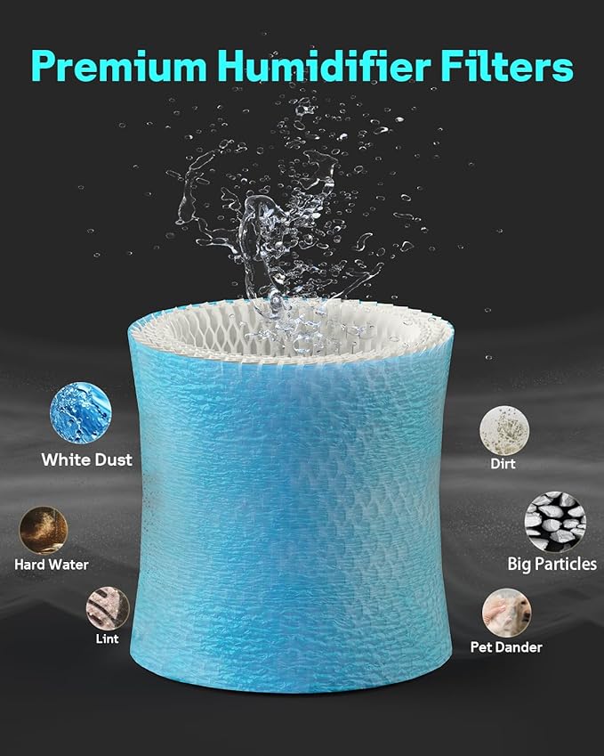 Leemone 3-Pack Bedside Humidifier Filter 2.0 Replacement Compatible with Canopy Bedside & Nursery Humidifiers, Humidifier Wicking Filter Lasts Up to 6 Weeks