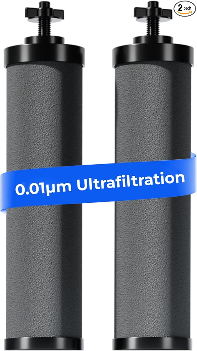 [Ultrafiltration] Waterdrop W90C Water Filter, Replacement for Berkey® BB9-2® Black Carbon Filter, Compatible with Purewell®, ProOne®, Alexapure®, Waterdrop Gravity Water Filter System, 2 Pack