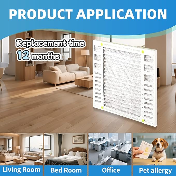 24x24x1 Air Filter AC Furnace MERV 13 Comparable with MPR 1900 FPR 10 HVAC Air Condition cabin Vent Fan Electrostatic Pleated Actual Size 23.43 x 23.43 x 0.75 6 Packs