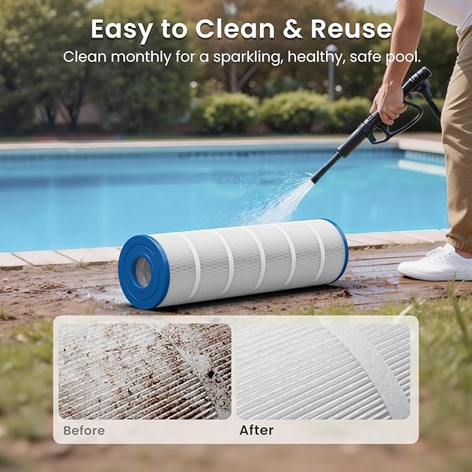 Future Way PA100N Pool Filter Cartridges Replacement for Hayward C4000, C4000S, C4020, Replaces Hayward CX870RE, CX870-XRE, Pleatco PA100N, Unicel C-7487, FC-1270, NSF/ANSI 50, 400 sq.ft, 4-Pack