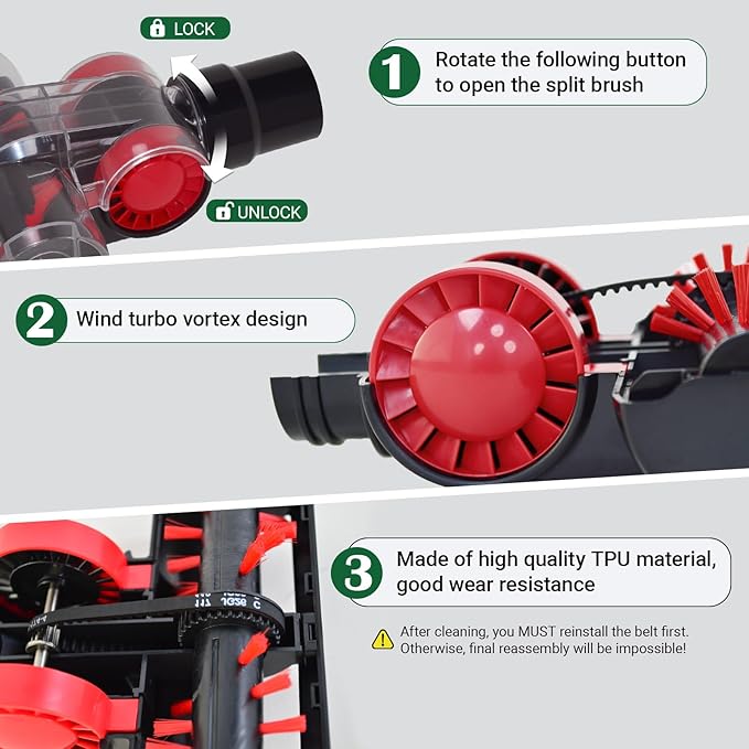 EZ SPARES Turbo Brush Compatible with Shark NV NVZ APEX | 32mm 35mm Pet Hair Power Head | Anti-Tangle Carpet & Stairs Attachment | Sofa Vacuum Cleaner Parts