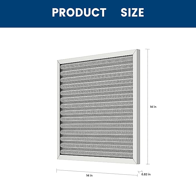 14x14x1 HVAC Furnace Air Filter, Lasts a Lifetime, Washable, the Last HVAC Filter You Will Ever Buy, Healthier Home or Office, Merv 8(Actual Size:13.5x13.5x0.82Inch)