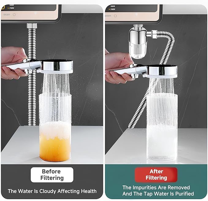 Washing Machine Water Filter, 40 Micron Reusable Brass Inline Sediment Filter, Anti-Scale Hose Pre-Filter for Water Heater, RV, and Toilet Bidet (T Port)