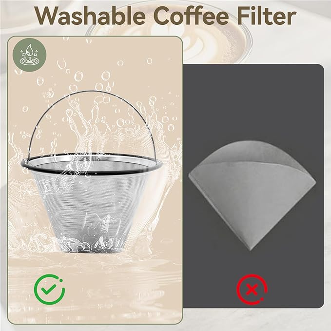 Coffee Filter for Technivorm Moccamaster 79112 KBT / 53923 KBGV / 59691 KB / 79312 KBGT, Stainless Steel Conical Reusable Filter
