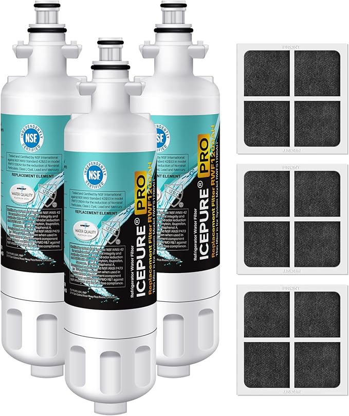 ICEPURE PRO 469690 ADQ36006101 NSF401&473 Certificated Replacement for LG LT700P Kenmore Elite 9690, ADQ36006102, LFXS30766S, LFX28968ST, LFX31925ST, RWF1052, LT120F, Refrigerator Water and Air Filter