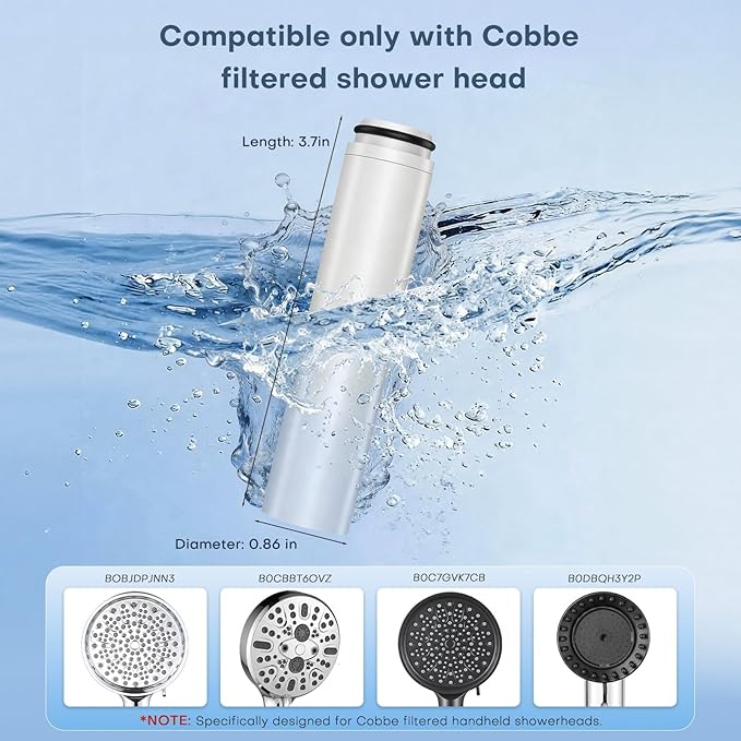 2 Pack Shower Filter Replacement Compatible with Cobbe Handheld Shower Head, 20-layer Shower Filter Replacement for Hard Water,Remove Chlorine and Harmful Substances
