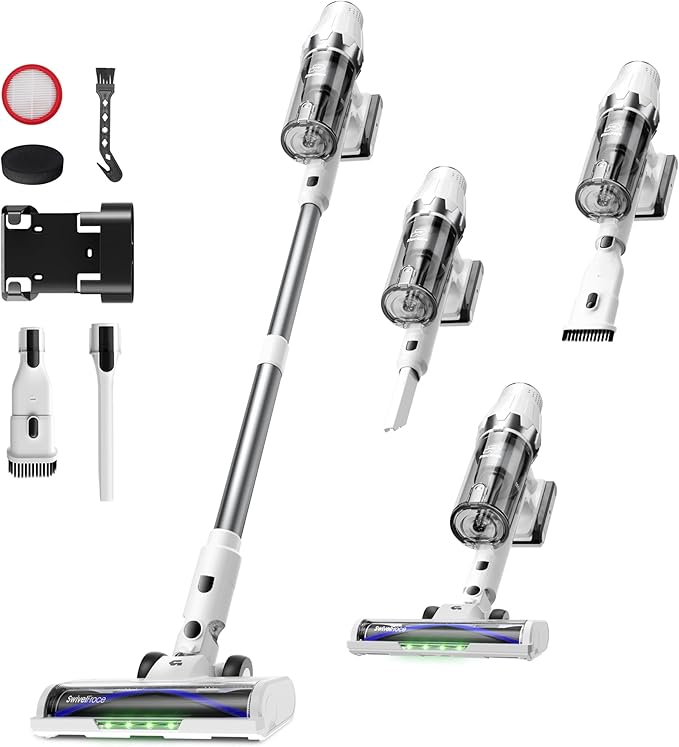 ElecKeys Cordless Vacuum Cleaner, 580W 48KPA Vacuum Cleaners for Home, 65Mins Stick Vacuum with LED Display, Anti-Tangle & Self-Standing Wireless Vacuum, Vacuum Cleaner for Pet Hair Carpets Hard Floor