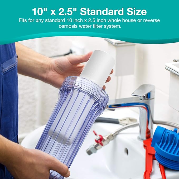 SimPure 5 Micron 10" x 2.5" Whole House Sediment Water Filter Cartridge Replacement for 10 inch RO Unit, Compatible GE FXUSC, Culligan P5, Aqua-Pure AP110, WFPFC5002, CFS110, WHKF-GD05, (Pack of 4)