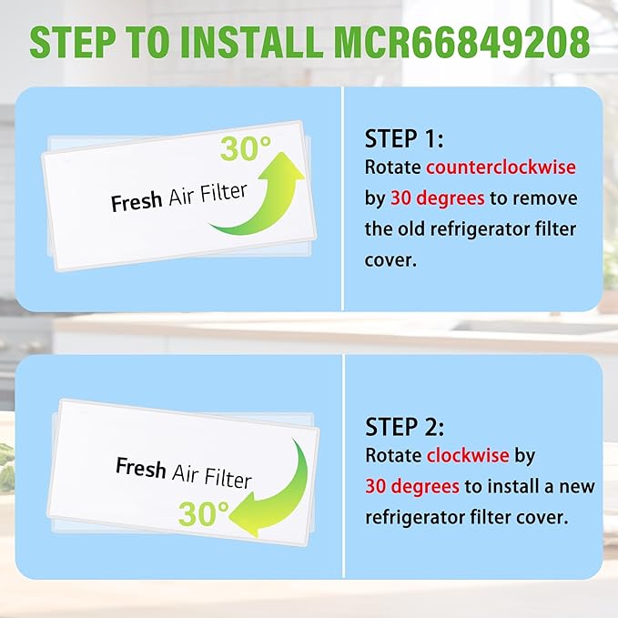 LFXS26973S LFXS26973D LFXS26596D LFXS26596S LFXC22526S LMXS28626D LFXC22596S LFXS28566D MCR66849208 Refrigerator Filter Cover Decor Fit for L.G Refrigerator LFXS28596S LFXS28968S LMXC22626S LMXS28596S