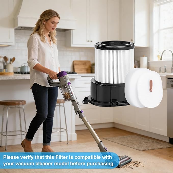 IP1251 IP3251 Filter Replacement for Shark PowerDetect Clean & Empty Cordless Stick Vacuum IP3251 IP3253 IP1255 IP1251, Include 1 Post-Motor Filter + 3 Foam & Felt kit for Handheld Vacuum