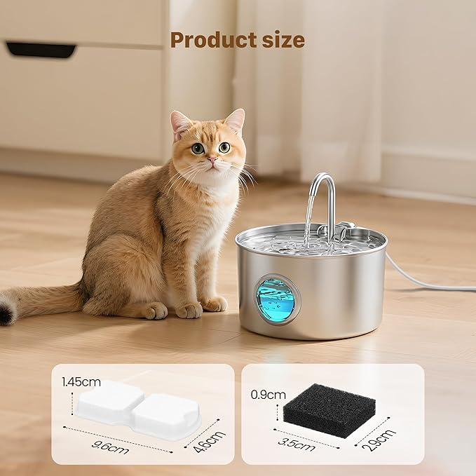 Cat Water Fountain Filters: 16 Cat Fountain Filters Replacement - 8 Carbon Filter & 8 Foam Filter - Suitable for ATMZIQXR GIOTOHUN KOOGMOON UMOCUOY IHOUONE HOOISE Cats Water Fountains