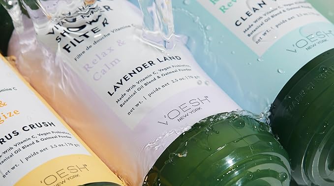 VOESH Vitamin C Shower Filter, Lavender Land, Shower Aromatherapy, Water Purifier, Water Softener, Vegan Probiotics, Spa Shower Head, Water Filter, Shower Self-Care
