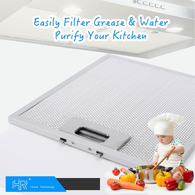Upgraded Range Hood Filter Replacement 9x10.25Inch (230x260mm) 4-Layer S97018029 Aluminum Mesh Hood Vent Filter, HR Huare Technology Grease Filter, fits Broan B5 Series, Alternative 1932913, 2pack