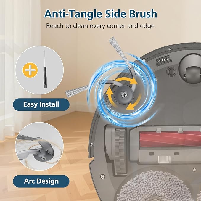 QV 35A Replacement Accessories for Roborock QV 35A / QV 35S / Qrevo S Pro Robot Vacuum, 2*Main Brush, 6*Side Brush, 4*Filters, 6*Mop Pads, 6*Dust Bag, 2*Tools