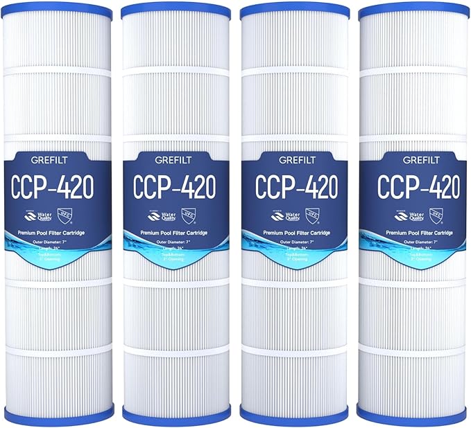 CCP420 Pool Filter Cartridges, Compatible with Pentair Clean & Clear Plus 420, Replaces Pentair R173576, Pleatco PCC105-PAK4, 4-Pack, 420 sq.ft