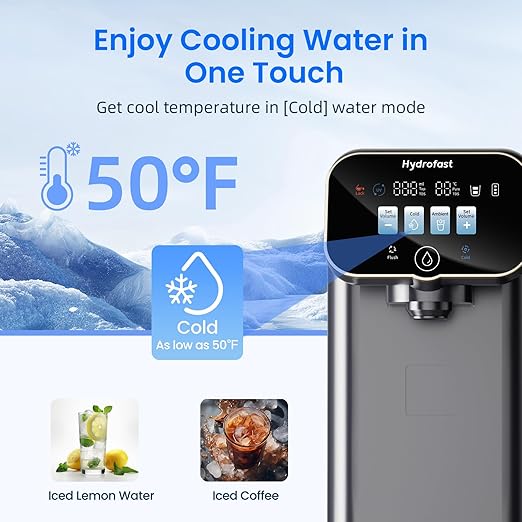 C100 Reverse Osmosis Water Filter Countertop with Cooling, No Installation Required, Great Taste & Pure Quality, Fast Filtration, Eliminates Bottled Water Costs