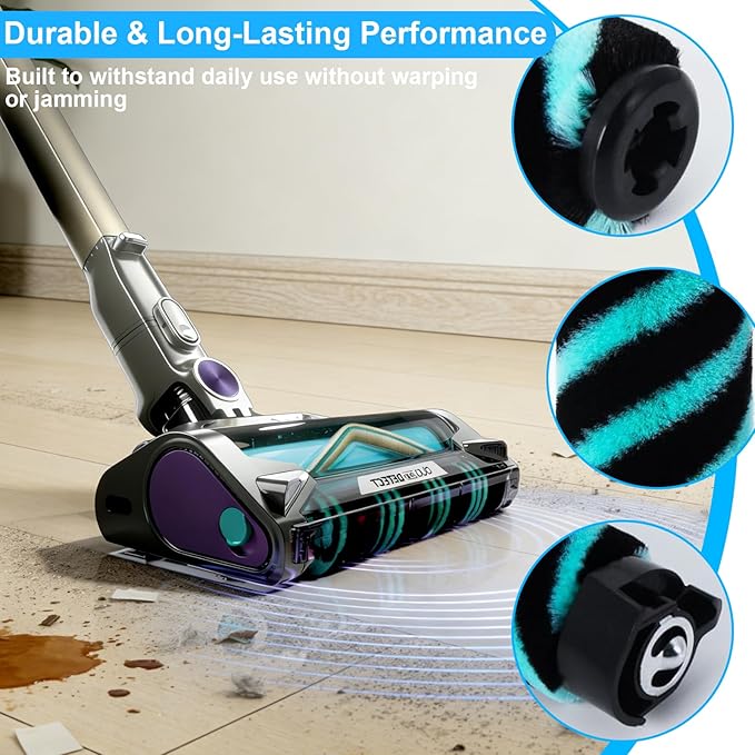 Filter set and Soft Roller for Shark PowerDetect Cordless Stick Vacuum with Duoclean Technology IP3251 IP3253 IP1255 IP1251, 1 Post-Motor HEPA Filter, 3 Foam & Felt kit, 1 Soft Roller Brush