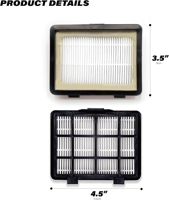 Vacuum Cleaner Filter Replacement Fit For Eureka NEN180 NEN186BL, Dust Cup Filters, Hepa Filters Fit For Eureka Bagless Canister Vacuum Cleaners (3pc-1Dustcup Filter &2 HEPA Filter)